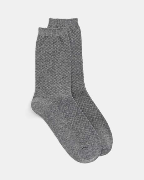 Grey Basket Weave Socks