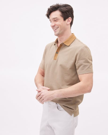 Two-Tone Short-Sleeve Polo