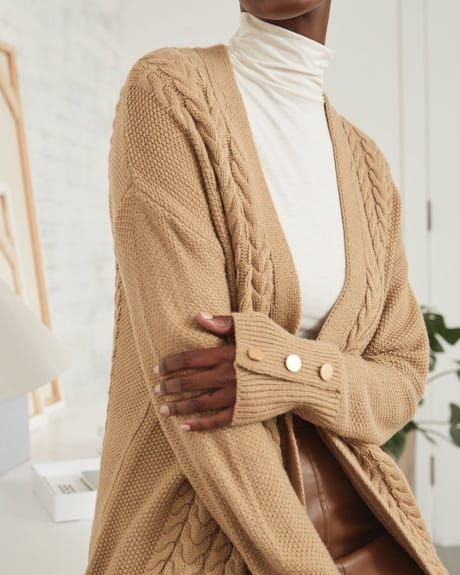 Cable Stitch Open Cardigan