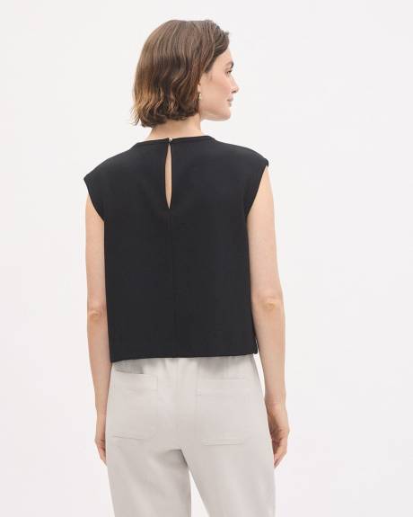 Crew-Neck Crepe Cami