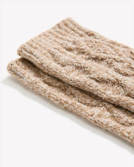 Bas Mi-Mollet Ultra-Doux à Mailles Torsadées