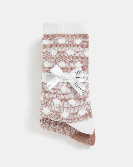 Cognac Knit Socks - Two Pairs