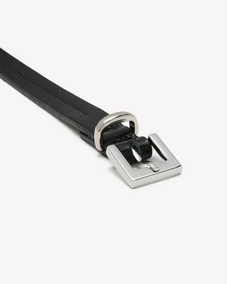 Double-Wrap Skinny Leather Belt