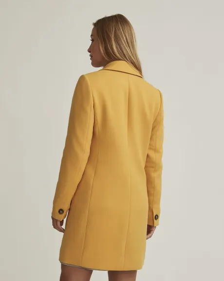 Classic One-Button Twill Coat with Patch Pockets