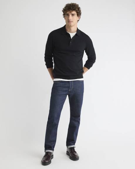 Long-Sleeve Polo Sweater