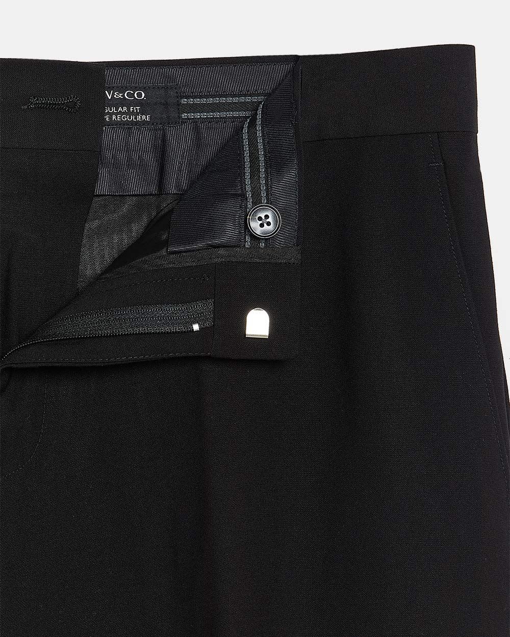 Pantalon de Complet Essentiel En Mélange De Laine Noir