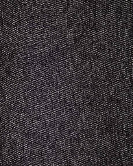 Jeans Long Gris Foncé à Taille Haute et Jambe Large