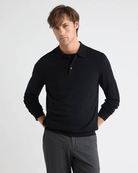 Merino Wool Polo Sweater