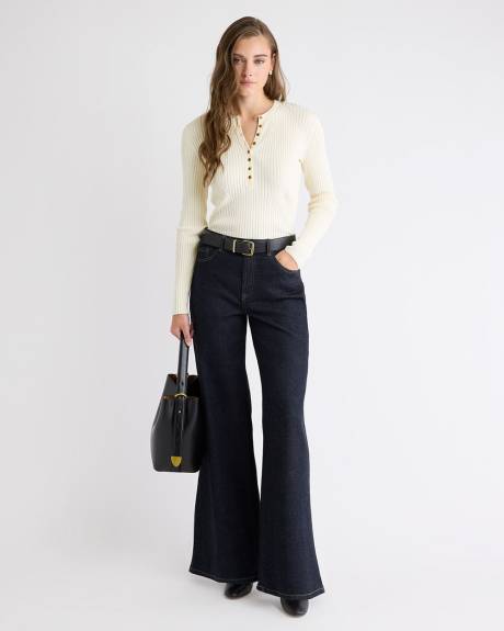 Long-Sleeve Ribbed Sweater