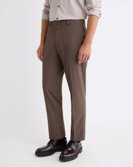 Pantalon de Complet Taupe à Jambe Fuselée Plissée