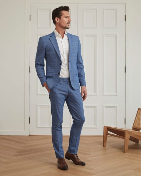 Slim Fit Blue Glen Checkered Suit Pant