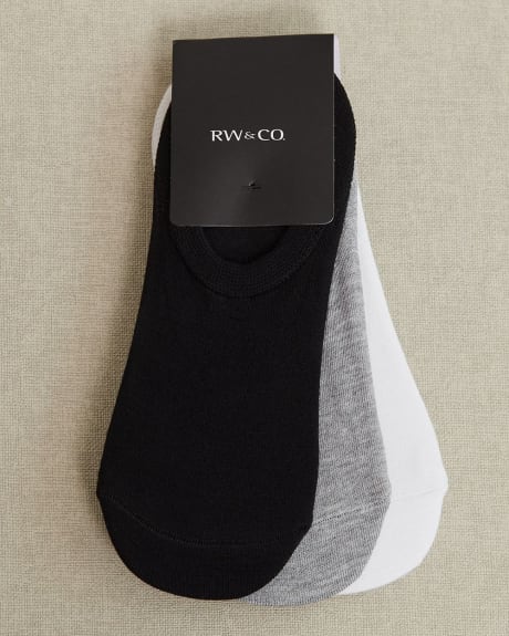 Solid No-Show Socks - 3 Pairs