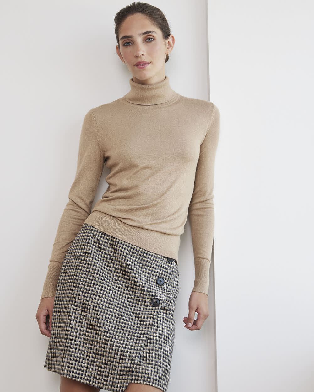 High-Rise Short Plaid Wrap Skirt