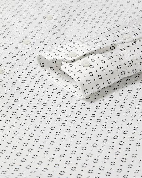 Tailored-Fit Dress Shirt with Petal Pattern