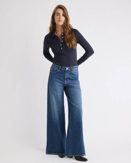 Luxe Knit Long-Sleeve Polo