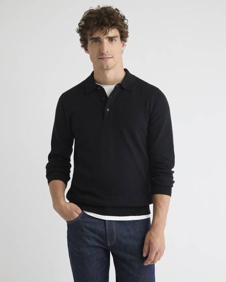 Long-Sleeve Polo Sweater