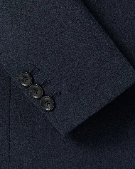 One-Button Long Crepe Blazer
