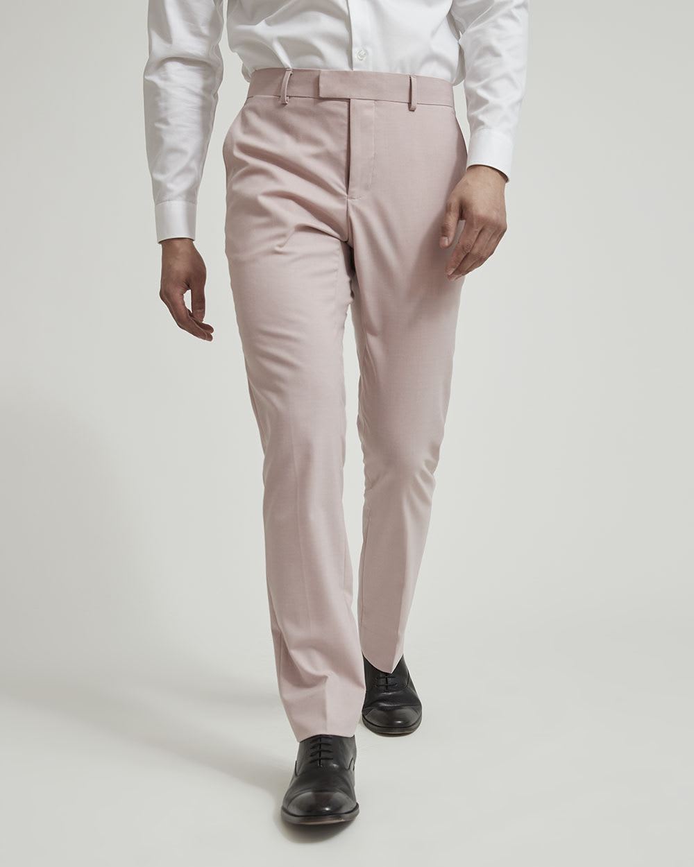 Pantalon de Complet Rose Pâle à Coupe Étroite