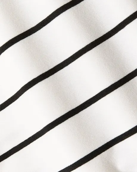 Striped Sleeveless Mock-Neck Bodycon Top