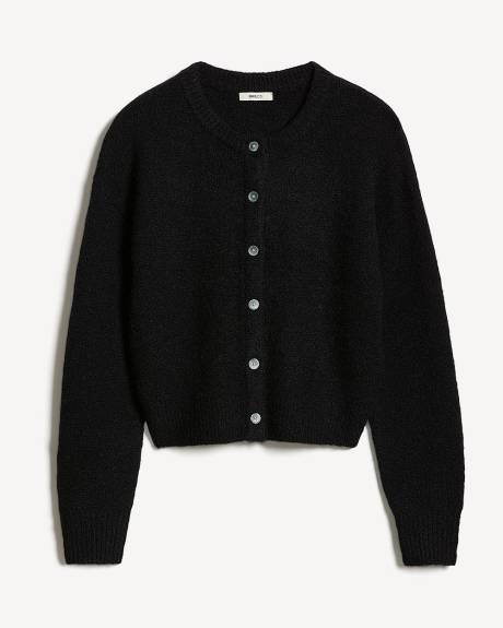 Cardigan en Laine à Manches Longues et Col Rond