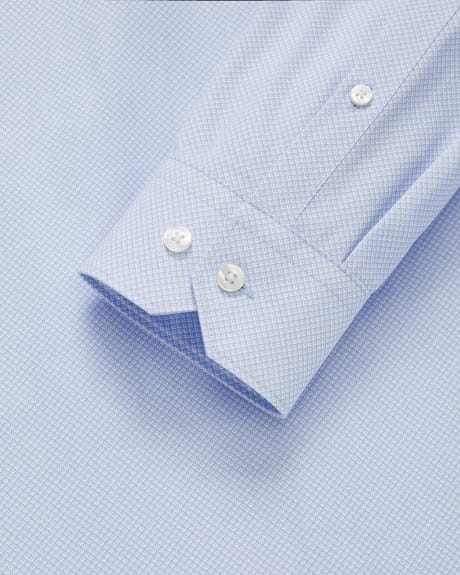 Chemise Habillée Bleu Pâle à Coupe Ajustée et Motif Géométrique