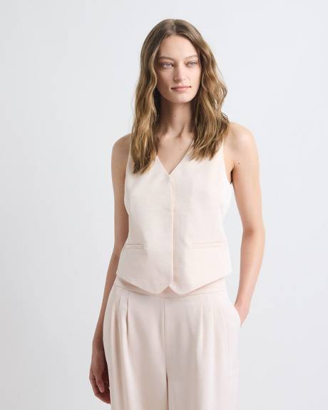 Sleeveless Short Satin Vest