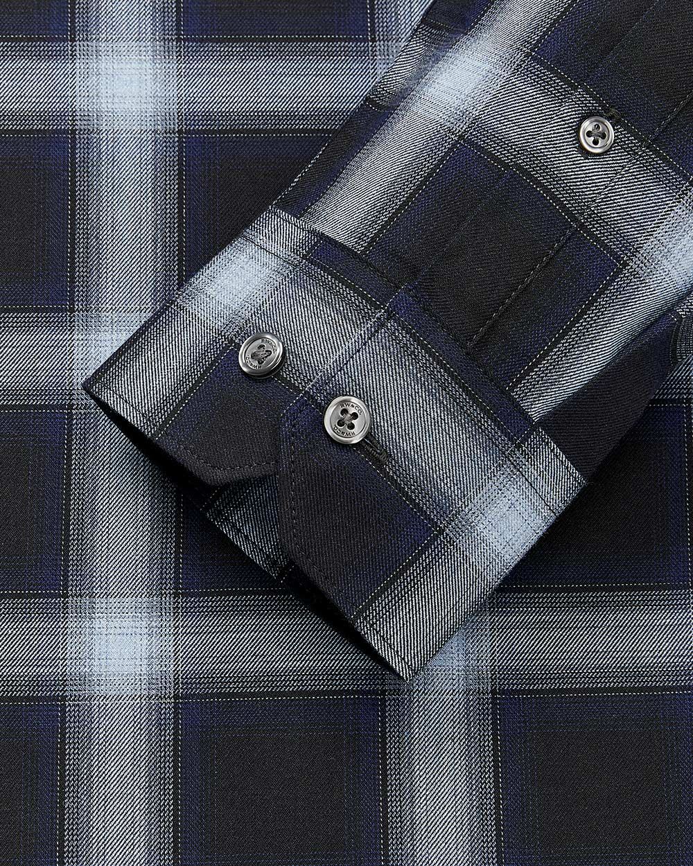 Tailored Fit Blue Check Shirt