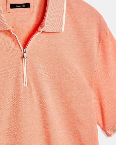 Zipped Polo With Coloured Accents