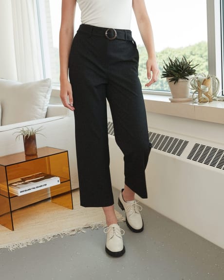 High-Waisted Cropped Black Pant - 27"