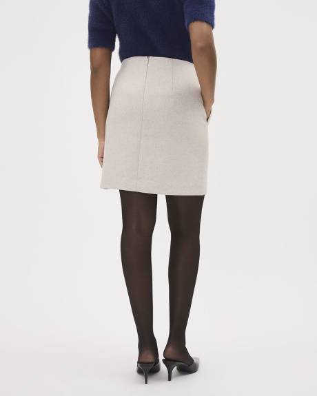 Wool-Blend A-Line Mini Skirt with Pockets