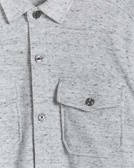 Brushed Knit Overshirt Jacket