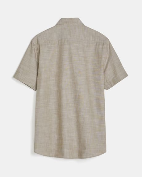 Tailored Fit Short Sleeve Slub Shirt