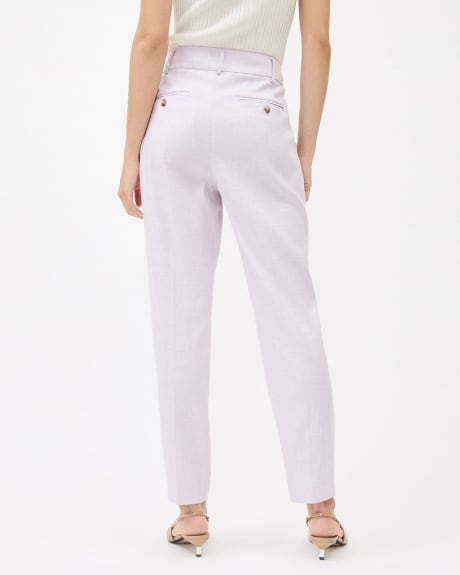 Two-Tone Tapered-Leg High-Rise Linen Pant