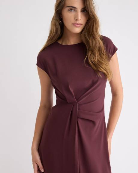 Sleeveless Midi Dress with Draped Detail