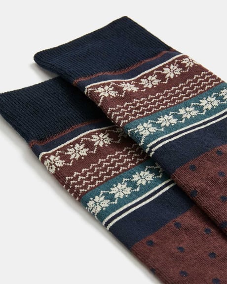 Geometric Patterned Holiday Socks