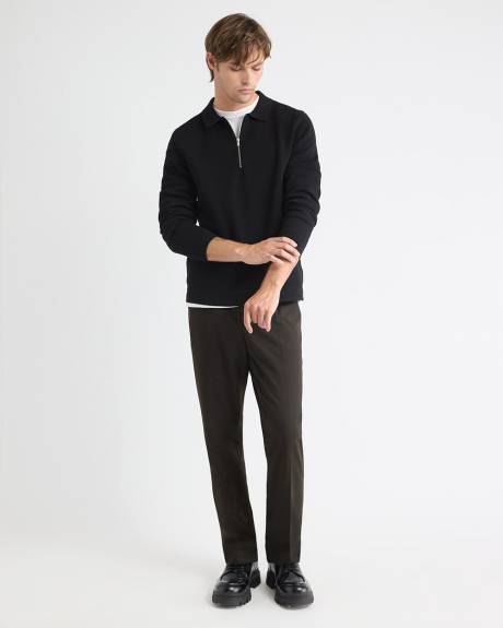 Long-Sleeve Half-Zip Polo Sweater