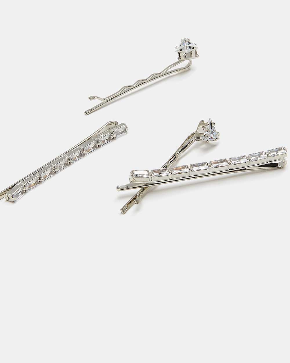 4 Pack Bobby Pins with Zirconia Jewels