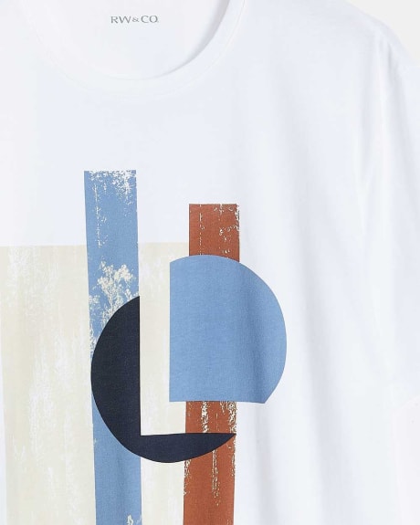 White Crew-Neck T-Shirt With Print