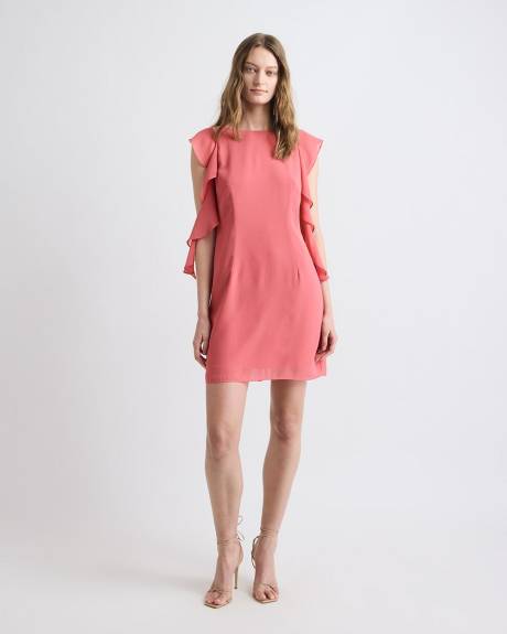Sleeveless A-Line Cocktail Dress with Ruffles