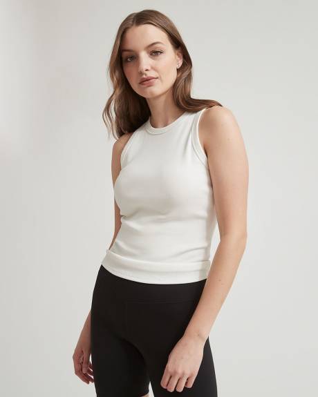 Ribbed Racerback Crew-Neck Cami