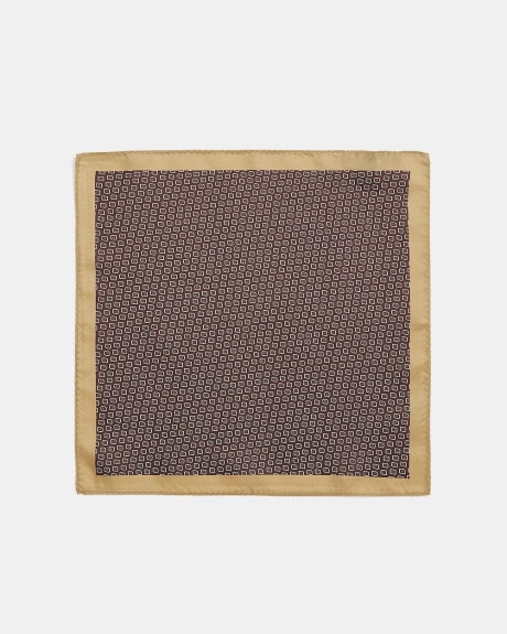 Brown Pocket Square with Gold Trim