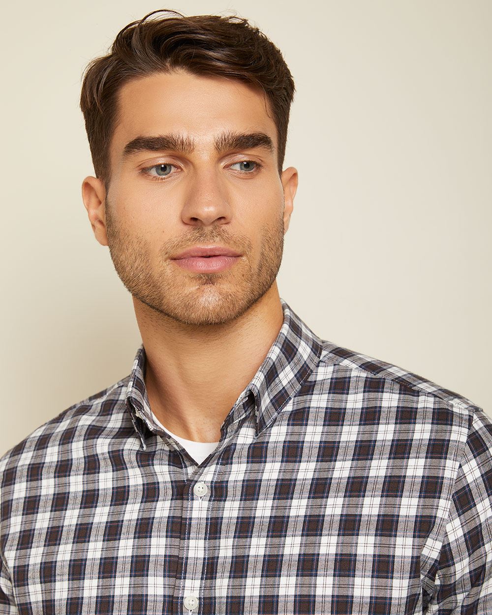 Tailored fit Brushed plaid shirt | RW&CO.