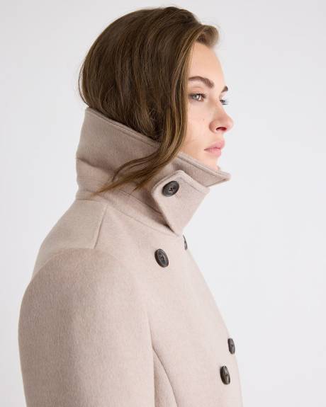 Wool-Cashmere Blend Double-Breasted Coat