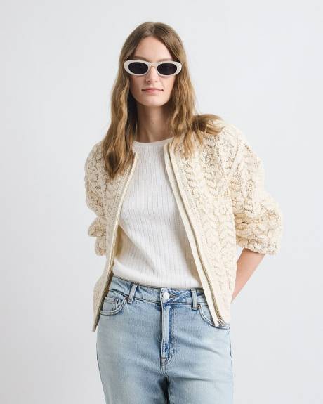 Veste Aviateur Crochet&eacute;e