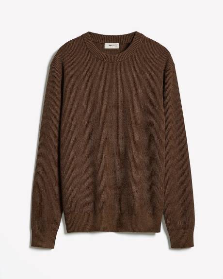 Pull à Manches Longues et Col Rond avec Cachemire