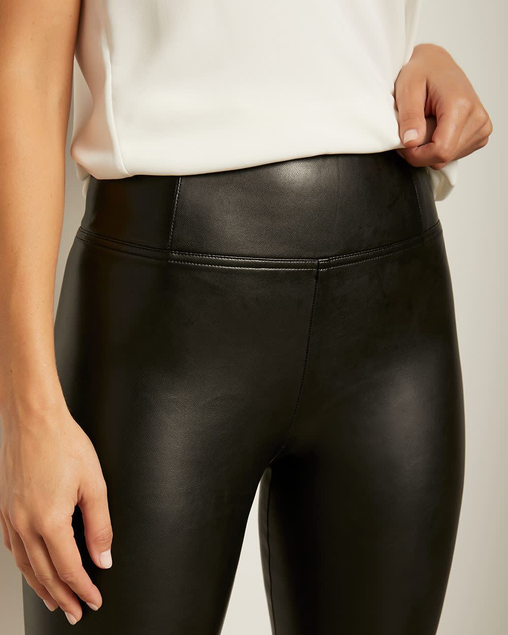 FAUX LEATHER LEGGINGS - Leggings - black