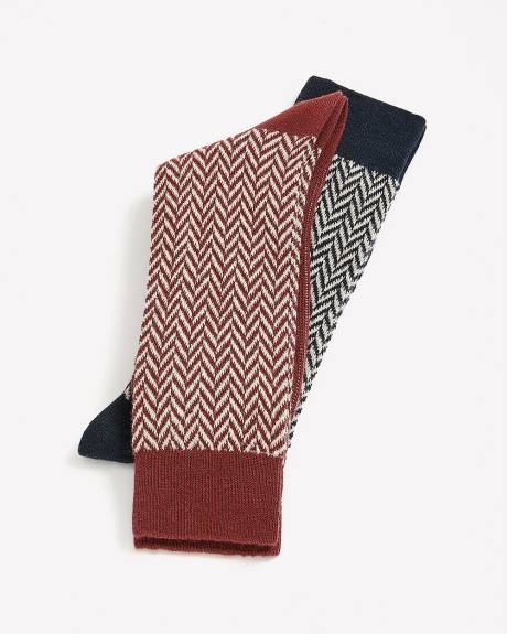 Herringbone Chunky-Knit Socks