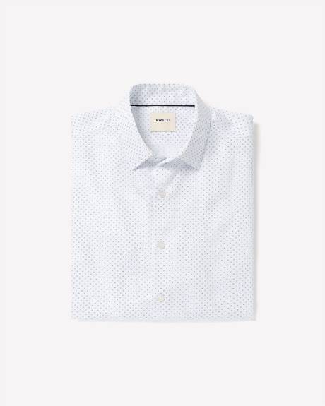 Slim-Fit Dress Shirt with Micro Geo Print