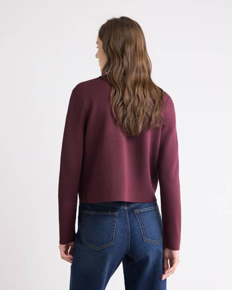 Cropped Cardigan with Shirt Collar