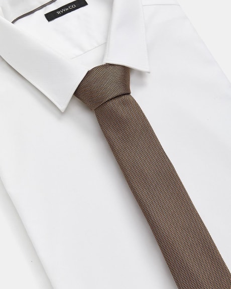 Cravate Étroite Texturée Moutarde